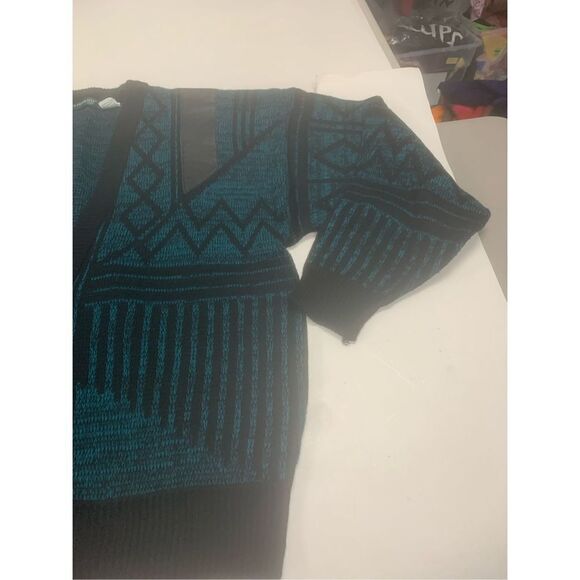 Vintage Leather Panel Detail Sweater - Picture 2 of 9